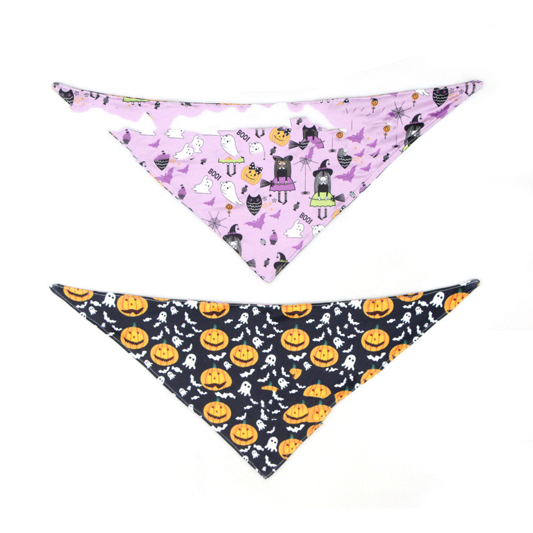 Pet Halloween Bandana Bib – Double-Sided Drool Towel for Cats & Dogs | 4 Spooky Designs