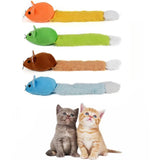 Long-Tail Plush Mouse Cat Toy – Interactive Teaser with Catnip Vial Included