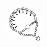 Chrome Pinch Dog Training Collar – Choke Chain with Rubber-Tipped Guardian | Sizes S–XL