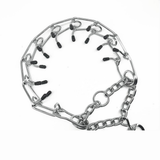 Chrome Pinch Dog Training Collar – Choke Chain with Rubber-Tipped Guardian | Sizes S–XL
