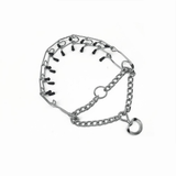 Chrome Pinch Dog Training Collar – Choke Chain with Rubber-Tipped Guardian | Sizes S–XL
