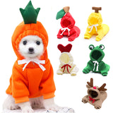 Fruit Print Dog Hoodie — Winter Warm Fleece Coat for Small Dogs