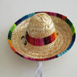Mini Mexican Straw Sun Hat for Cats & Dogs – Woven Pet Costume Accessory