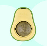 Avocado Catnip Ball Toy – 360° Rotating Mint & Gall Fruit Cat Toy