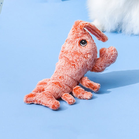Electric Jumping Shrimp Cat Toy – USB Rechargeable Wiggling Lobster Plush with 3 Tail Swing Modes