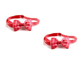 Plaid Bow Tie Collar for Dogs & Cats – 8 Colors, Single or 2-Pack