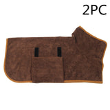 Super Absorbent Microfiber Pet Bathrobe | Quick-Dry Dog Drying Coat with Adjustable Straps