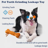 Rubber Chew Bone Dog Toy – Treat-Dispensing Dental Stick with Spike Texture for Teeth Cleaning