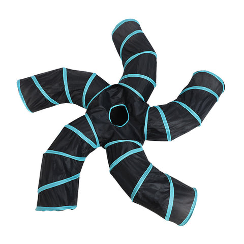 Multi-Channel Collapsible Pet Tunnel – 3-Channel Tree Hole or 5-Channel Star Design for Cats & Small Pets