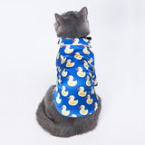 Cozy Duck Print Dog Pajamas | Soft Polyester Pet Onesie for Autumn & Winter