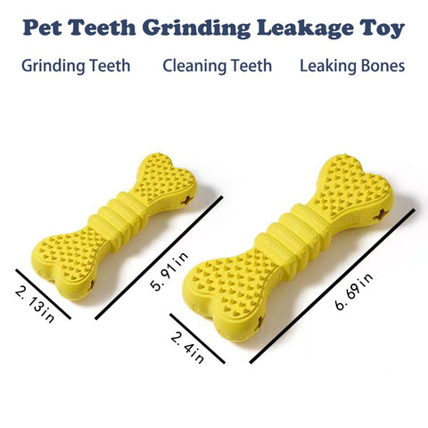 Rubber Chew Bone Dog Toy – Treat-Dispensing Dental Stick with Spike Texture for Teeth Cleaning