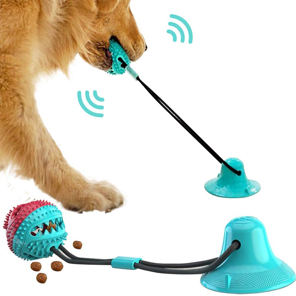 Suction Cup Tug & Chew Ball – Silicone Dental Toy for Dogs with Treat-Dispensing Option