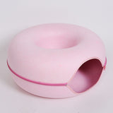 Donut Felt Cat Tunnel Nest – 2-in-1 Zipper Ring Tunnel & Open Nest Bed