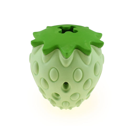 Chew-Resistant Strawberry Treat Dispensing Ball for Dogs
