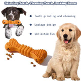 Rubber Chew Bone Dog Toy – Treat-Dispensing Dental Stick with Spike Texture for Teeth Cleaning