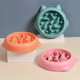 Anti-Gulping Slow Feeder Pet Bowl — Anti-Choke Eating Plate for Dogs & Cats