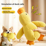 Calming Duck Plush Dog Toy – Squeaky Waffle-Knit Cuddle Companion for Anxious Dogs