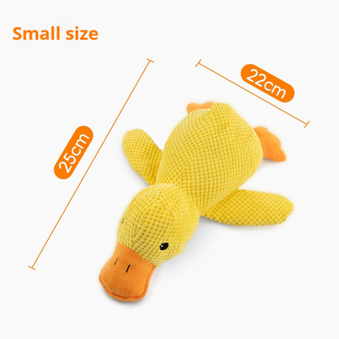 Calming Duck Plush Dog Toy – Squeaky Waffle-Knit Cuddle Companion for Anxious Dogs