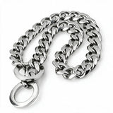 Heavy-Duty Stainless Steel Dog Traction Chain Collar