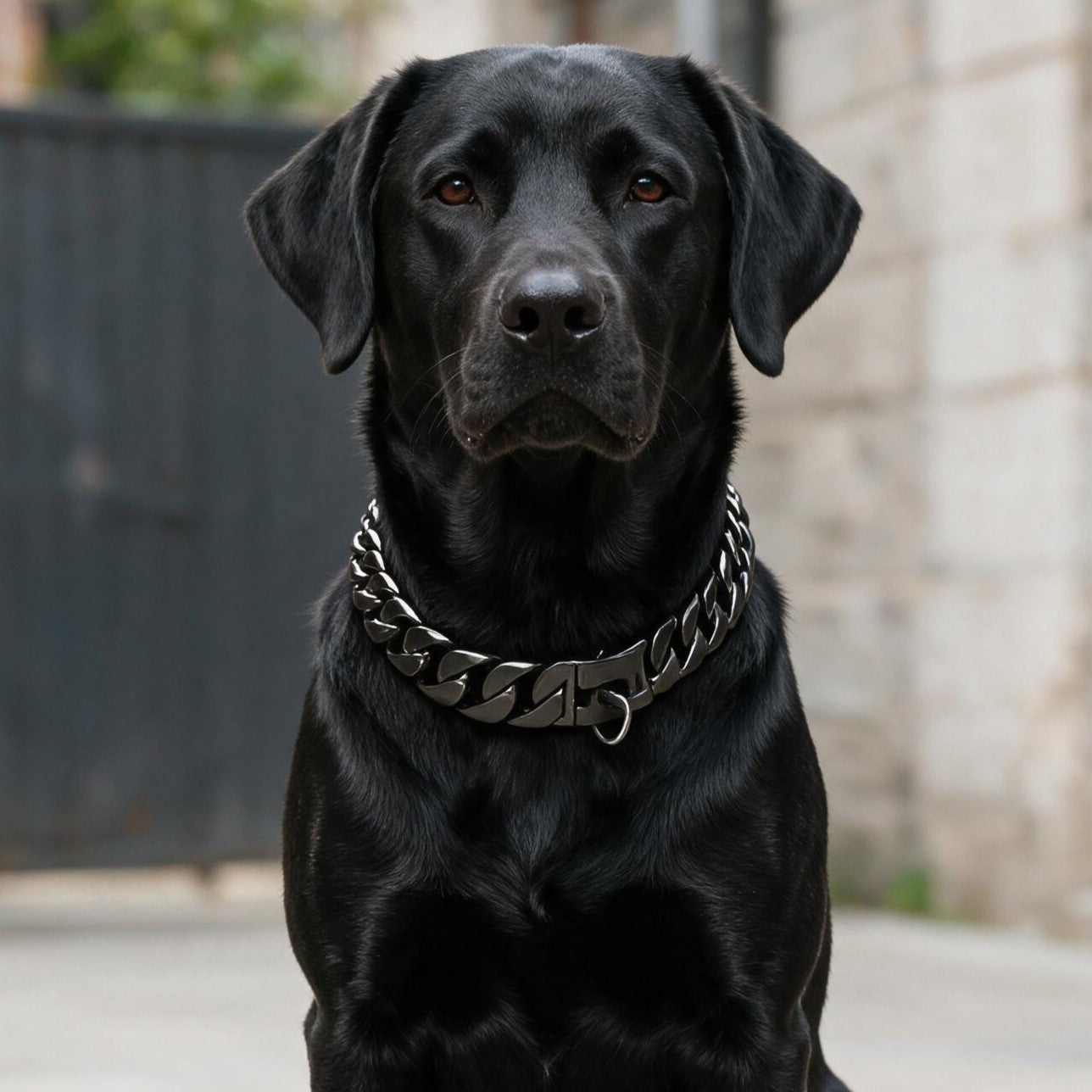 Premium Stainless Steel Dog Chain Collar — Cast Metal Necklace Style